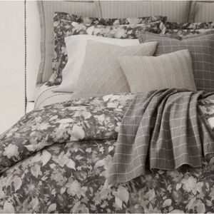 Ralph Lauren Bedding Avery Duvet Cover Charcoal Heather Full/Queen 92x96 NWT